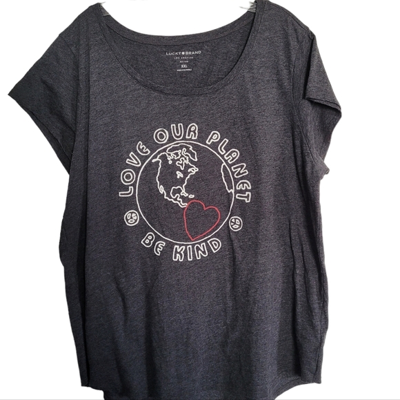 Lucky Brand Tops - Lucky Brand Love Our Planet Graphic Tee XXL